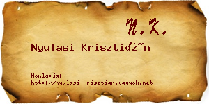 Nyulasi Krisztián névjegykártya